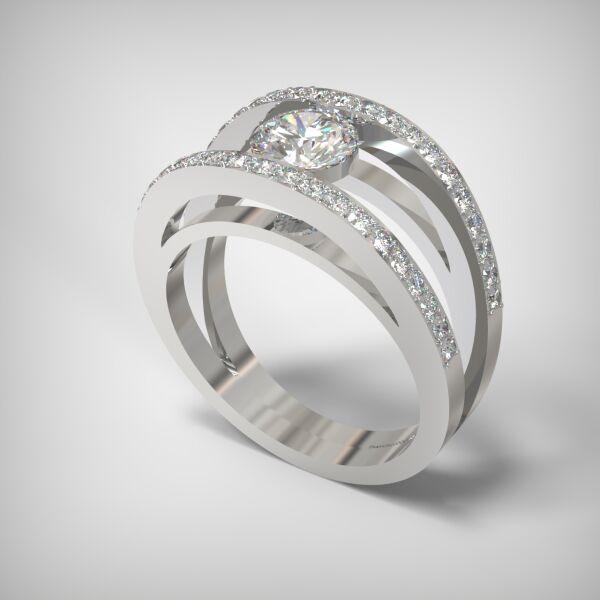 PAVE SOLITAIRE RING  LR237